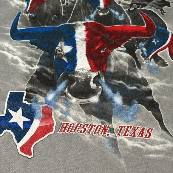 Bulls on Parade Houston Texans Tee size XL NWOT Grey Short Sleeve Tee - Picture 14 of 16